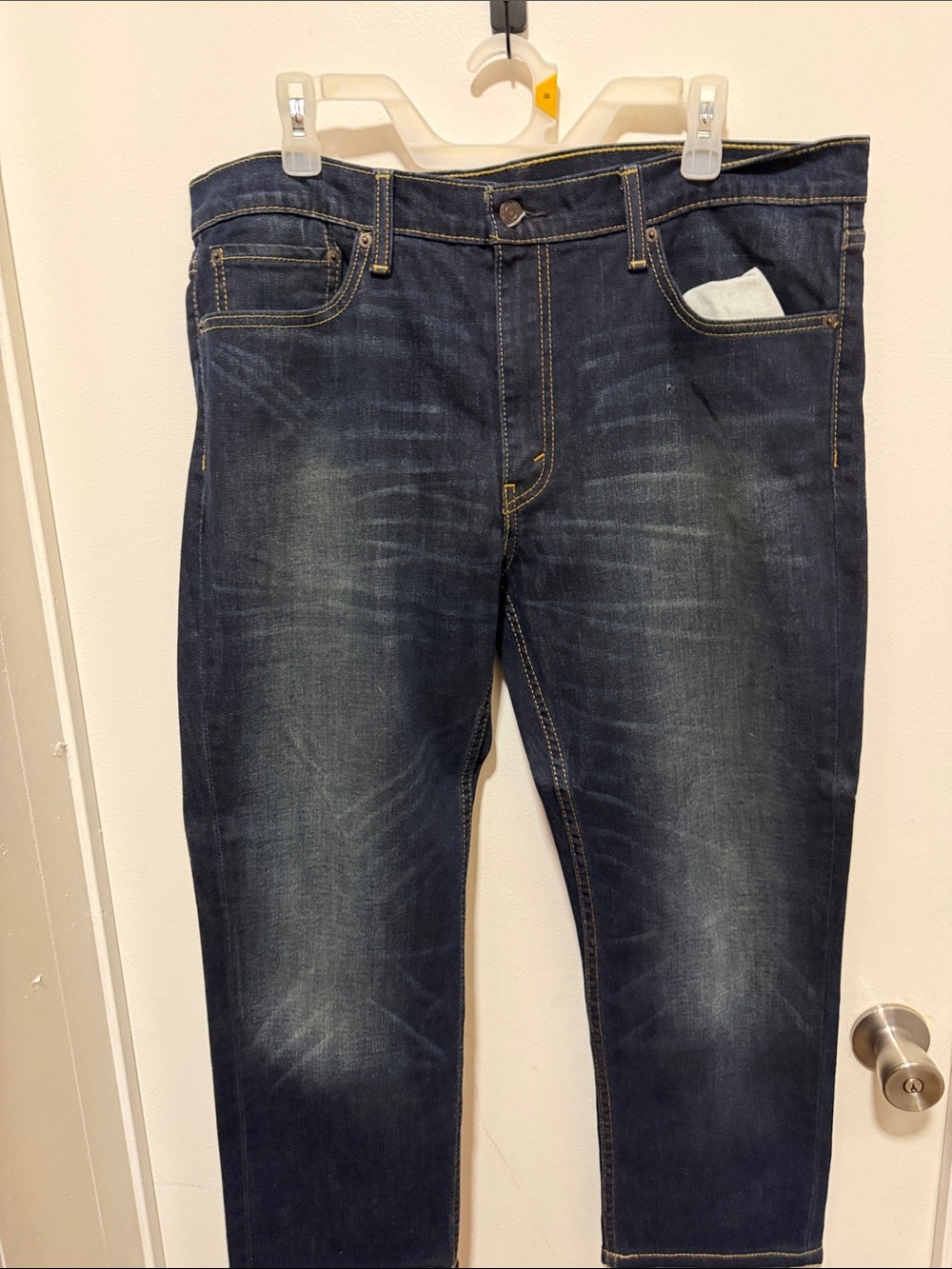 Levi's 511 Slim Straight Jeans in Dark Indigo with Yellow Stitching
